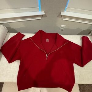 CALIA Red Half-Zip Pullover Sweatshirt; Size M, Worn once
